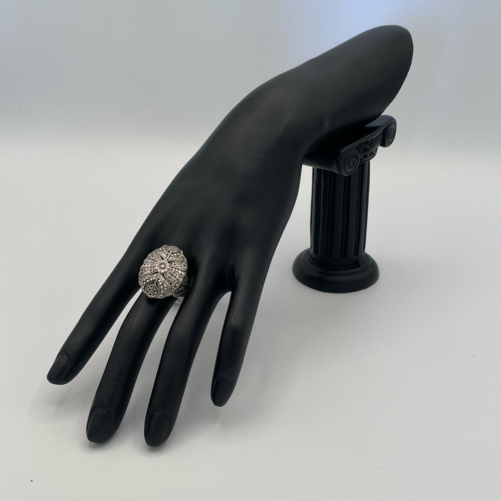 NEW SARDA Artisan Collection 925 Silver Floral Filigree Statement Ring - Picture 3 of 9